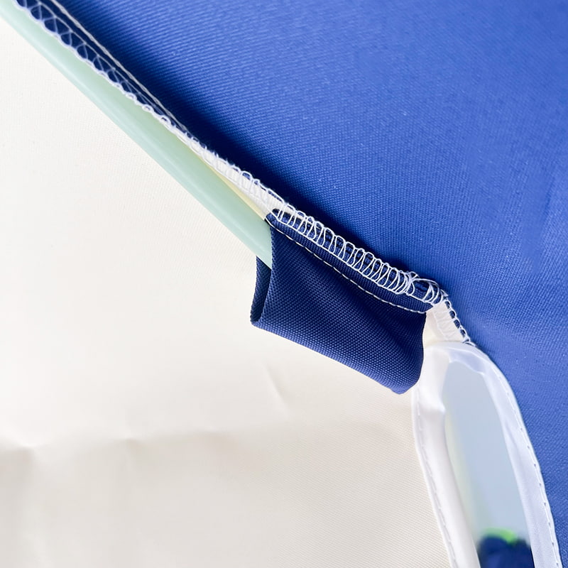 2,5 m langer blau-weißer Patchwork-Pagodenschirm