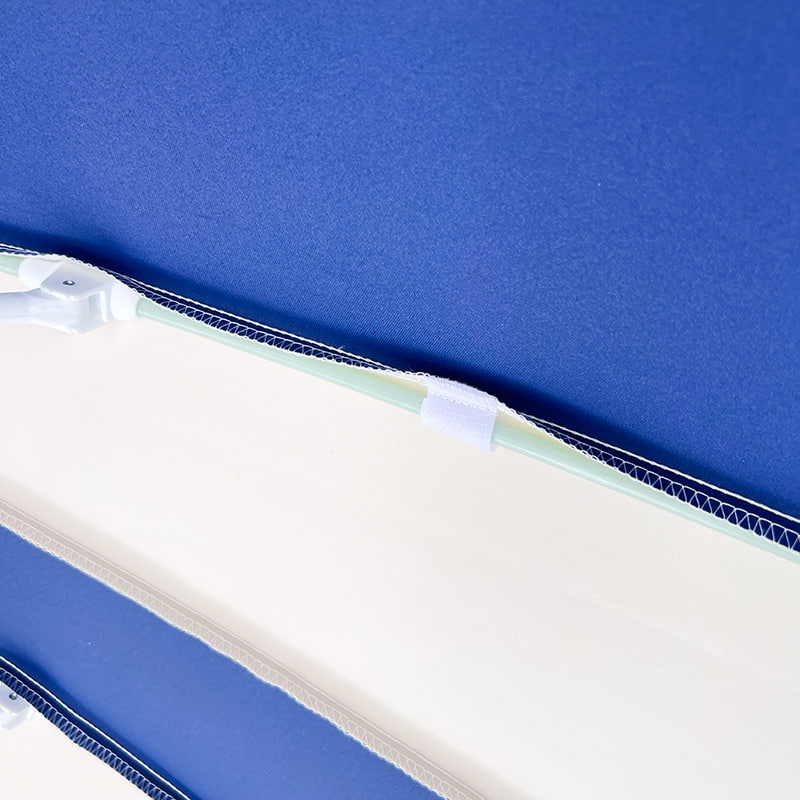 2,5 m langer blau-weißer Patchwork-Pagodenschirm