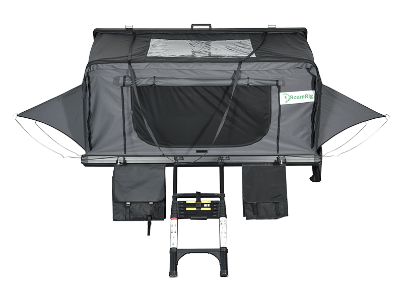 Campingzelt auf dem Dach mit Leiter Campingzelt auf dem Dach mit Leiter
