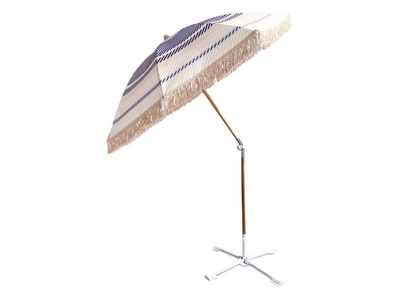 2,0 m langer Polyester-Strandschirm mit Aluminiumstange und Quasten
