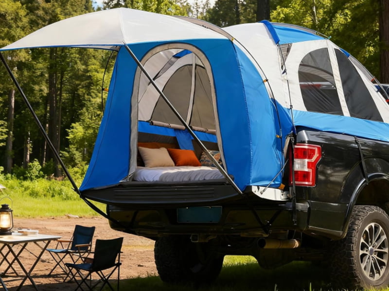 Angel- und Campingzelt für die Ladefläche eines Pickups Angel- und Campingzelt für die Ladefläche eines Pickups