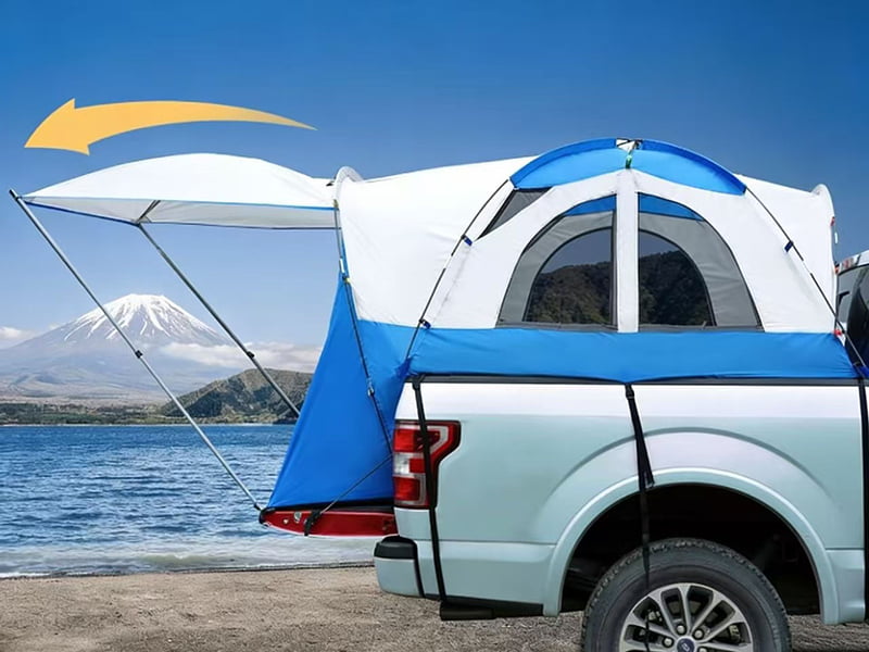 Angel- und Campingzelt für die Ladefläche eines Pickups Angel- und Campingzelt für die Ladefläche eines Pickups
