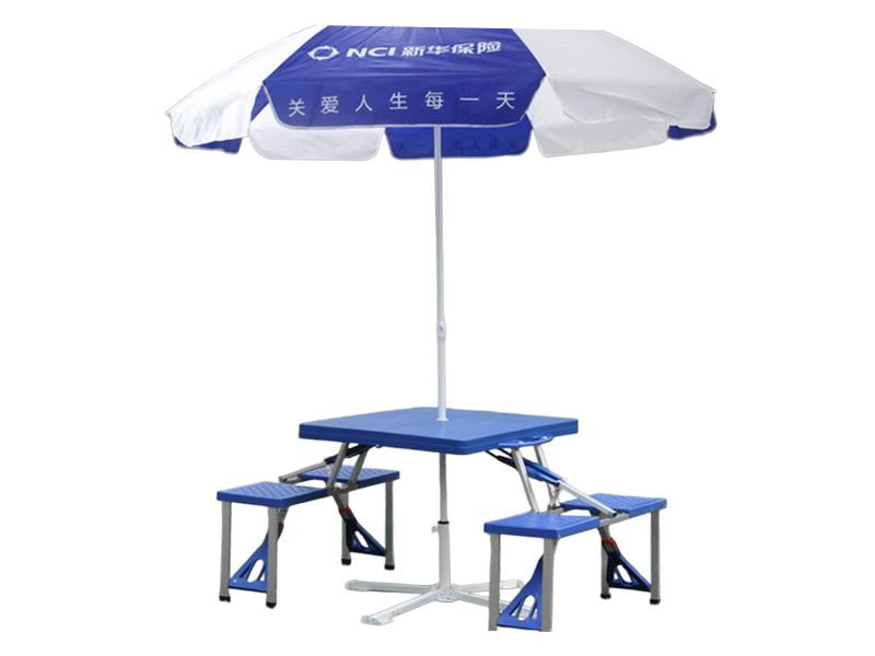 Strandschirm für den Außenbereich, Blau und Weiß, 2 m